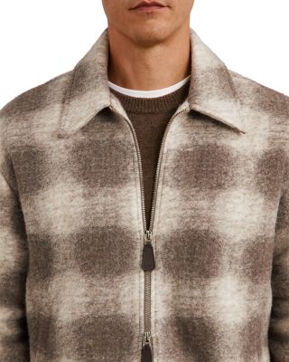 Sorento Long Sleeve Zip Through Brushed Check Overshirt