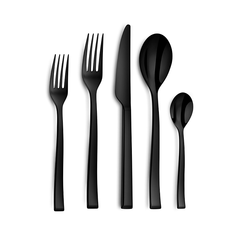 Couzon Side Black 5 Piece Place Setting In Black