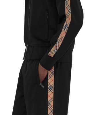 Check Trim Cotton Blend Track Jacket