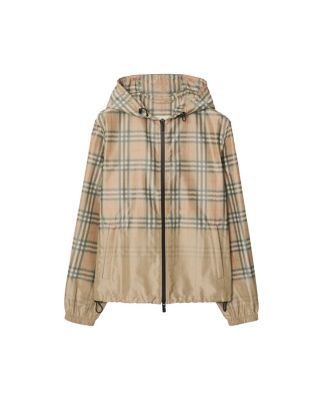 Gradient Check Hooded Jacket