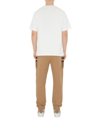  Check Panel Cotton Blend Jogging Pants