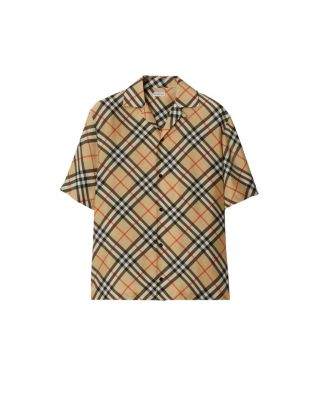  Oversized Check Silk Shirt