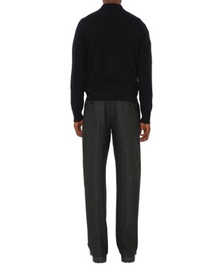 Long-Sleeve Cashmere Blend Polo Shirt