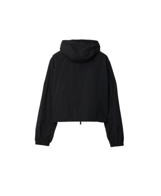  Cropped Nylon Hooded Jacket