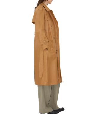 Long Leather Castleford Trench Coat