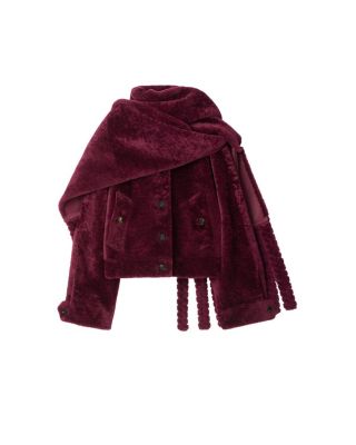 Detachable Scarf Shearling Jacket