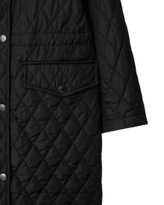 Quilted Nylon Hooded Coat
