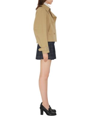 Cropped Cotton Trench Jacket