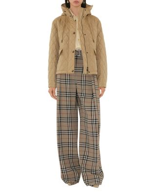 Cropped Quilted Nylon Hooded Jacket