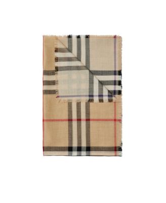  Reversible Check Wool Silk Scarf
