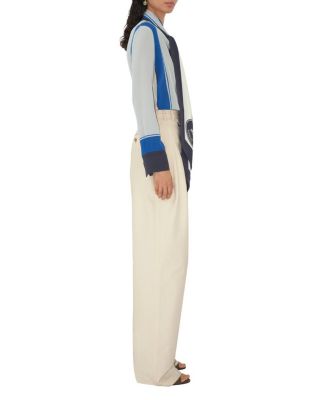 Slim Fit Knight Stamp Box Silk Scarf Shirt