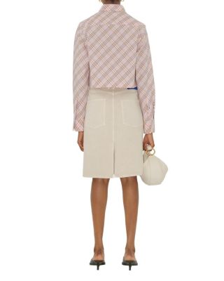 Cropped Check Cotton Shirt