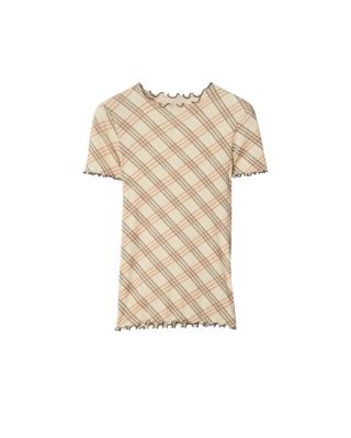 Check Stretch Cotton T-shirt