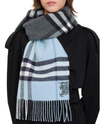  Contrast Check Cashmere Scarf