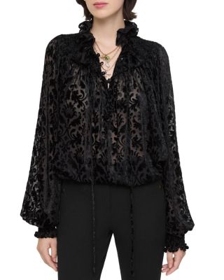 Baroque Silk Blend Velvet Blouse
