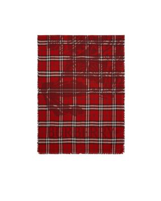  Wide Knight Check Wool Silk Scarf