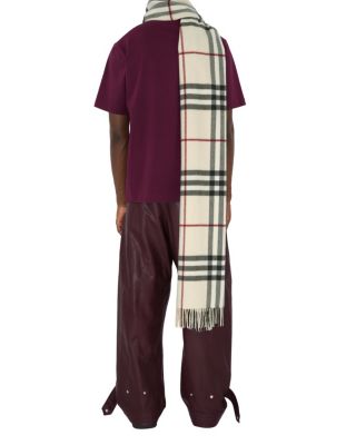 Wide Check Cashmere Scarf