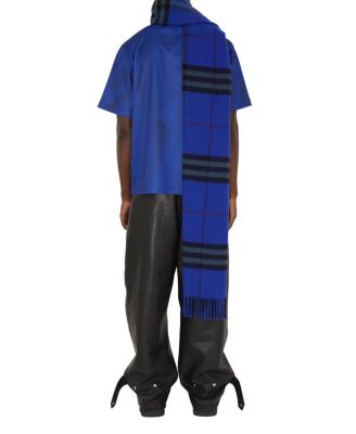 Wide Check Cashmere Scarf