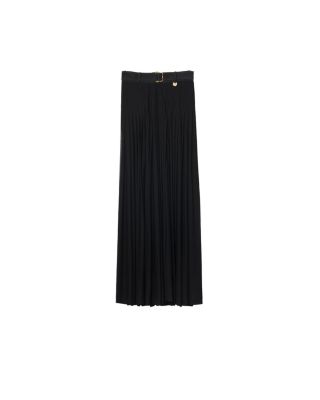  Pleated Crepe Jersey Maxi Skirt