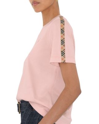 Check Trim Cotton T-shirt