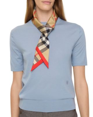 Skinny Check Silk Scarf