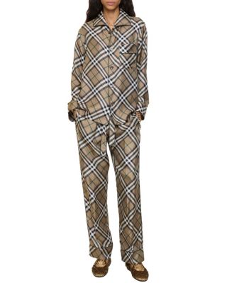 Check Silk Pyjama Trousers