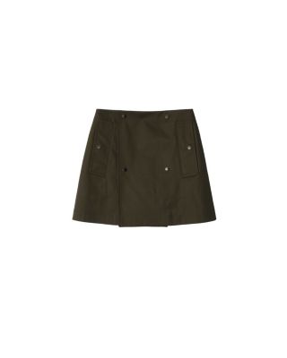 Bonded Gabardine Trench Mini Skirt
