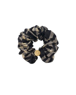 Check Silk Scrunchie