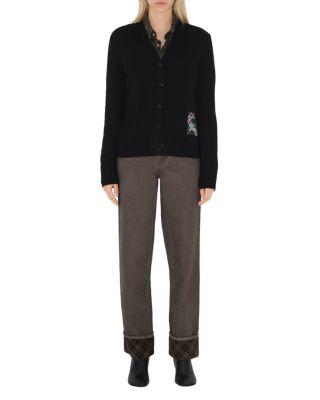  Check Label Wool Cardigan