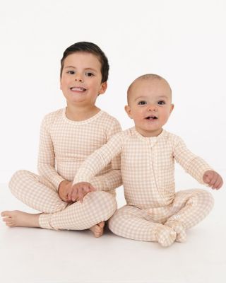  Boys' Sandstone Gingham Bamboo Sleeper - Baby