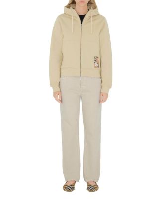  Check Label Cotton Zip Hoodie