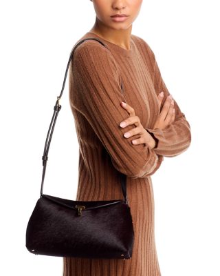 T Lock Calf Hair Convertible Clutch