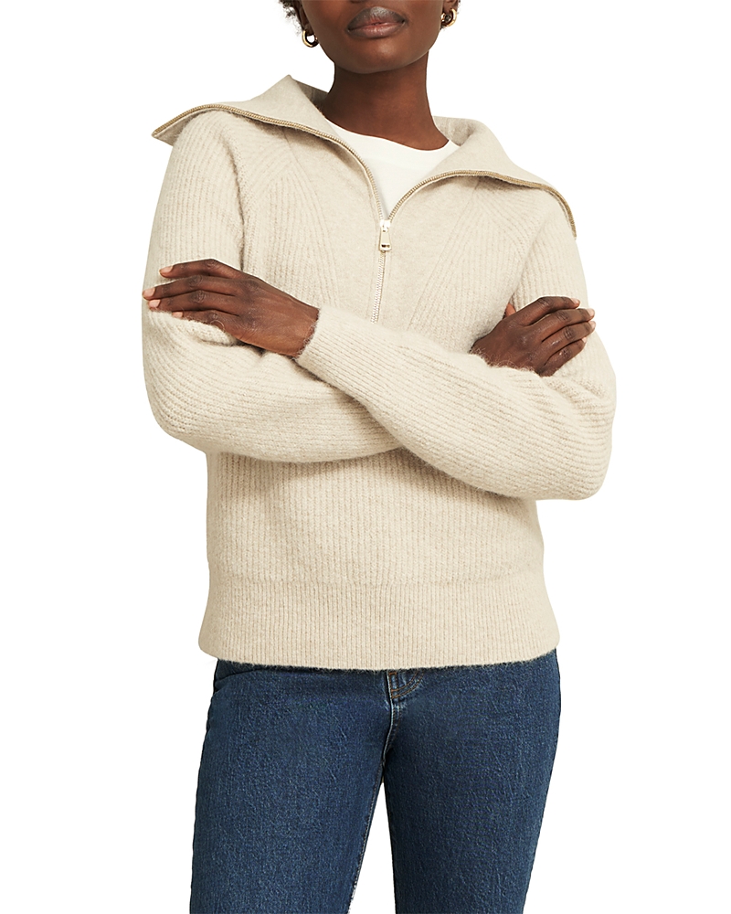Hobbs London Sandy Roll Neck Zip Sweater In Neutral