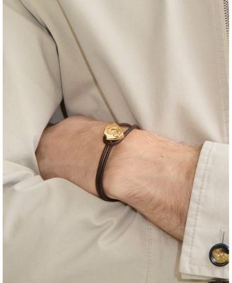  Leather B Shield Bracelet