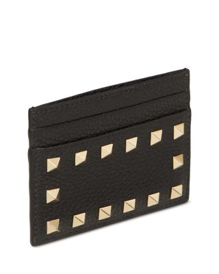 Minaudiere Rockstud Leather Card Holder
