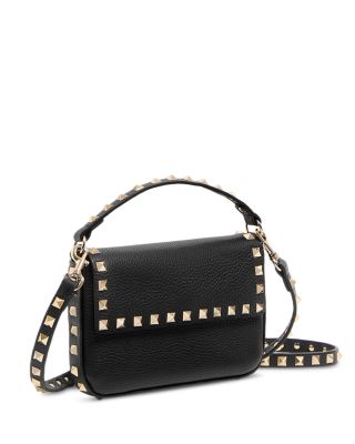 Rockstud Pebbled Leather Shoulder Bag 