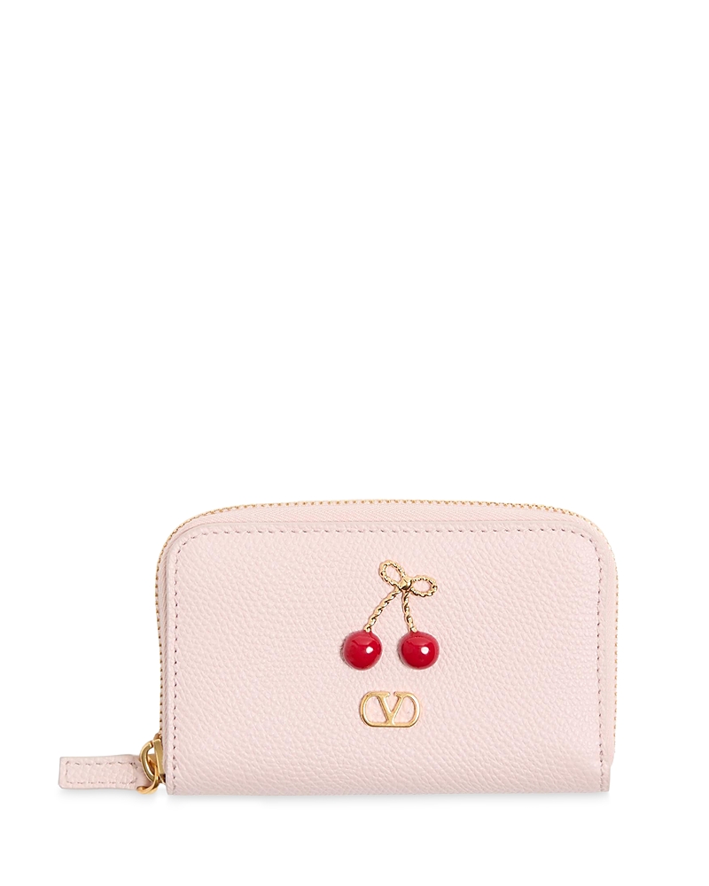 Valentino Cherryfic VLogo Mini Zip Wallet