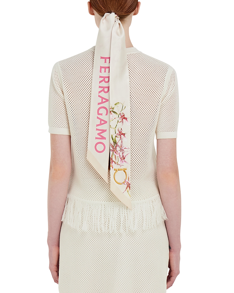 Ferragamo Gaia Print Silk Bandeau Scarf