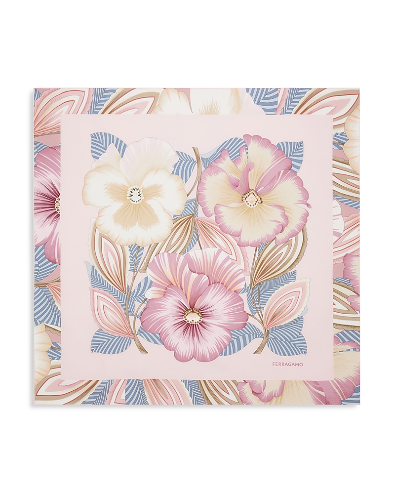 Ferragamo Brezza Print Square Silk Scarf