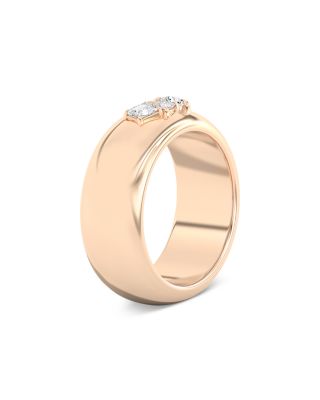 Certified Lab Grown Diamond Mixed Cut Gaudi Mosaic Cigar Band in 14K Yellow Gold, 0.53 tcw