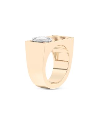 Certified Lab Grown Diamond Scarpa Round D Ring in Platinum & 14K Yellow Gold, 1.07 tcw