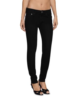 Moss Mid Rise Skinny Jeans in Noir