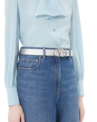 Belt H. 30 Women's White Leather Belt