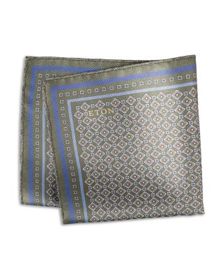 Medallion Double Print Silk Pocket Square