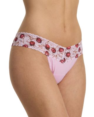 SUPIMA&reg; Cotton Low Rise Thong with Lace Trim