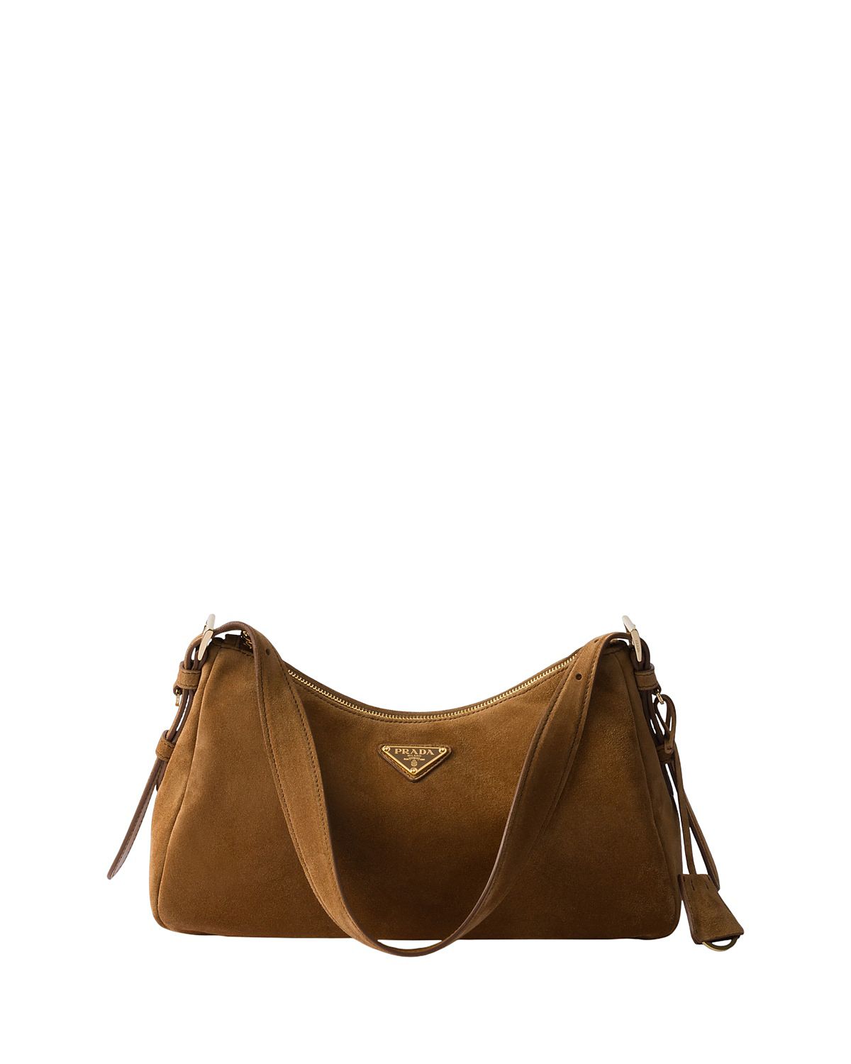 Prada Aimee Medium Suede Shoulder Bag