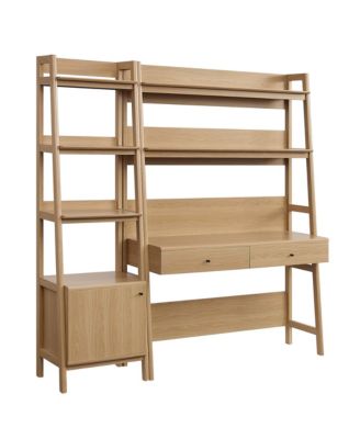 Bixby 2-Piece Wood Office Desk and Bookshelf