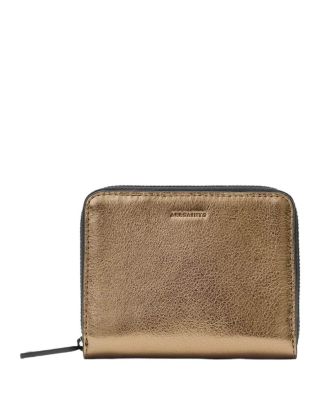 Lena Hex Metallic Leather Zip Wallet