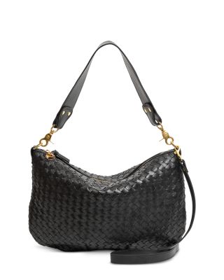 Moyen Medium Woven Leather Messenger Bag