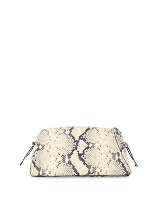Maude Snake Embossed Leather Convertible Crossbody Clutch